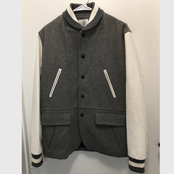 SHADES OF GREY BY MICAH COHEN Other - 📍SHADES OF GREY By MICAH COHEN Wool Blend Bomber Letterman Jacket Blazer Gray S